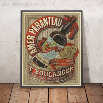 A framed image of Amer Paranteau Vintage Bitters Poster, 1887