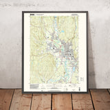 Map of Keene, New Hampshire by USGS, 1998 – Ashuelot River & Cheshire County
