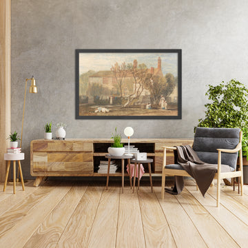 A framed image of Steeton Manor House near Farnley by Turner, 1815