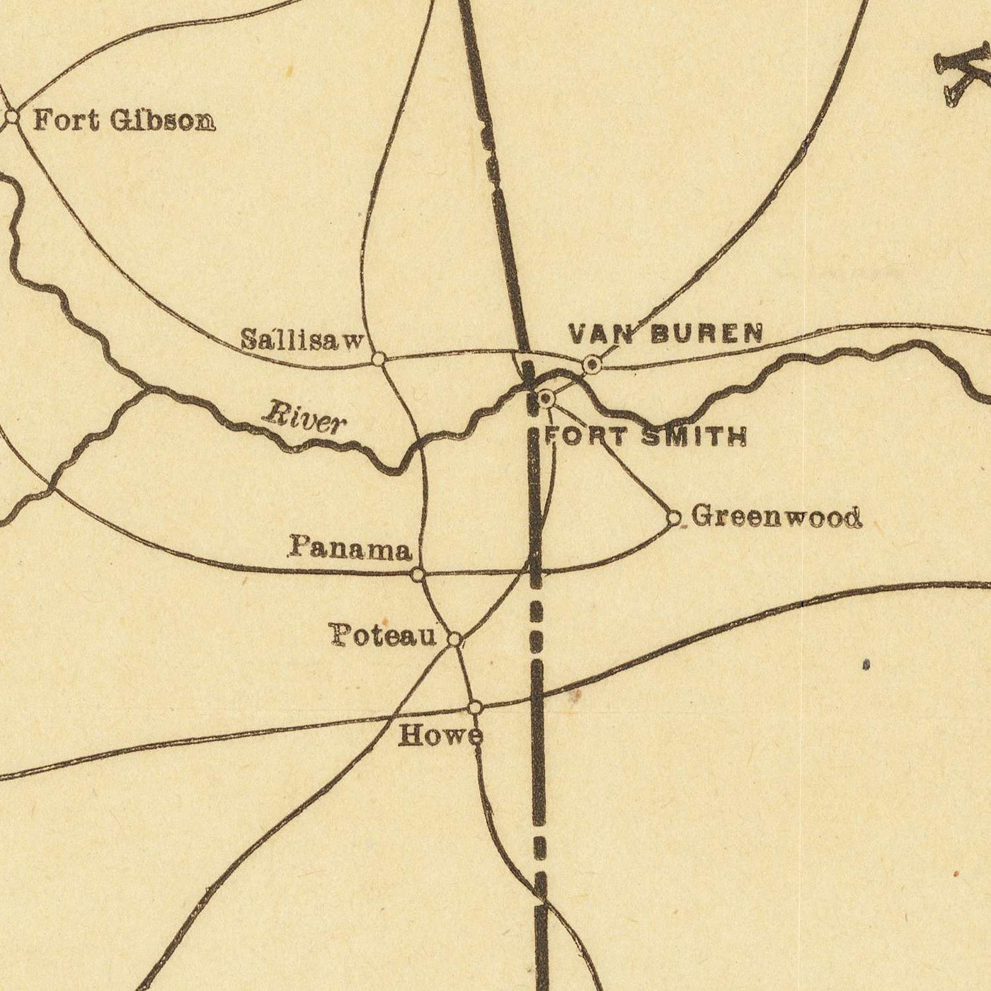 Old Map of Texas by Poole Brothers, 1909: Iron Mountain Railway, Houston, San Antonio, Dallas