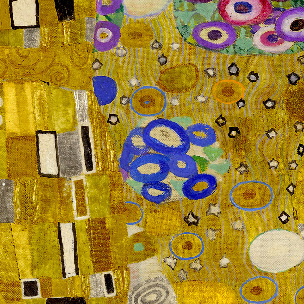 Tableau sur toile. Gustav Klimt, Klimt Patterns - Le baiser (Pewter Tableau sur toile. Gustav Klimt, Klimt Patterns - Le baiser (Pewter