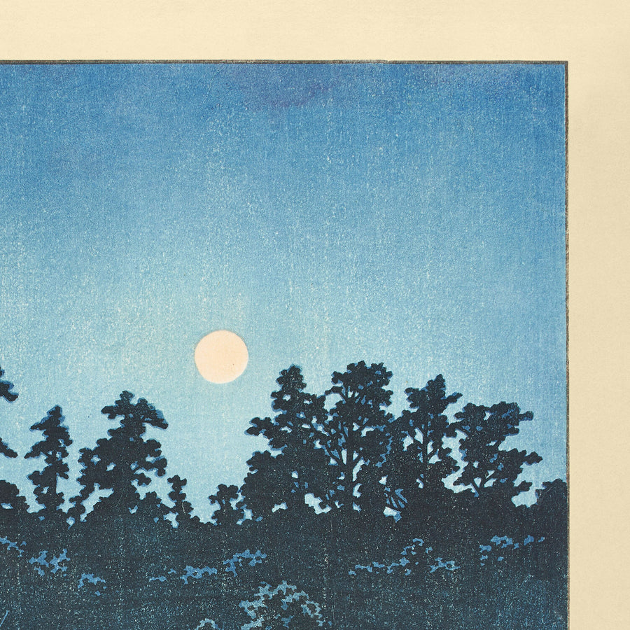 Full Moon at Ayashi by Hasui Kawase 1935