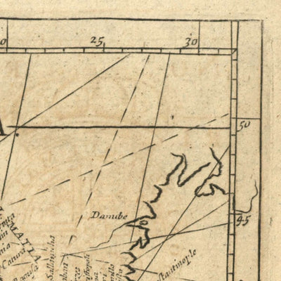 Alter Atlantischer Ozean Seekarte von Mount, 1766: Küsten, Kurslinien, Kompassrose 