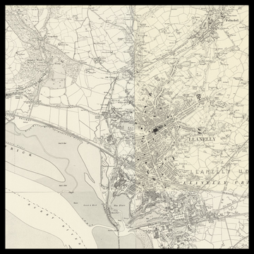 Une ancienne carte Ordnance Survey de Llanelli