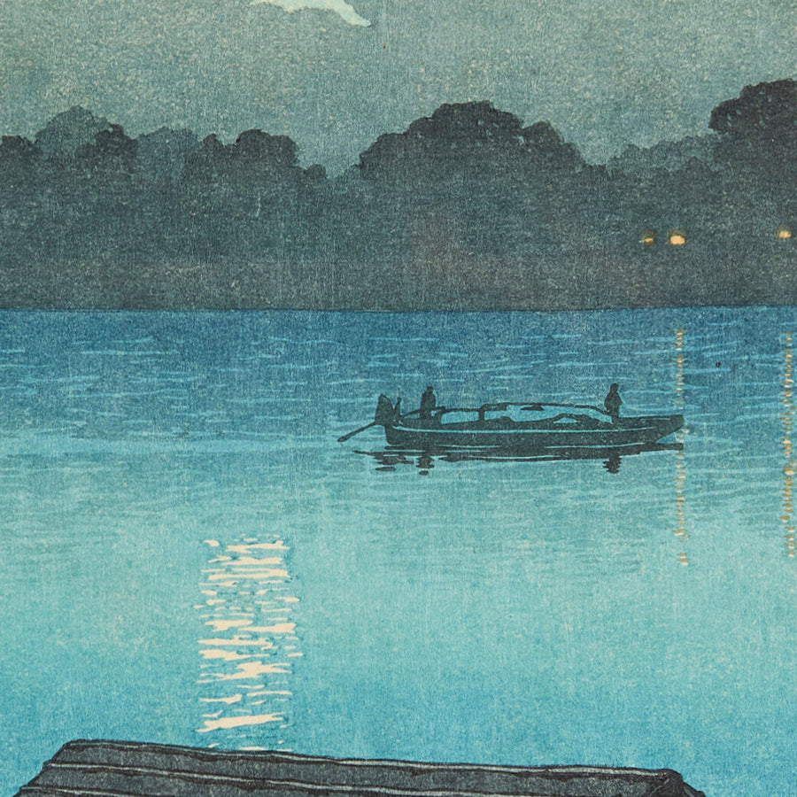 Full Moon on the Arakawa River in Akabane by Hasui Kawase, 1935