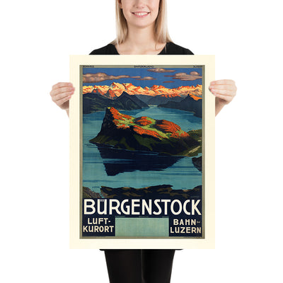 Lake Lucerne Travel Poster: Bürgenstock