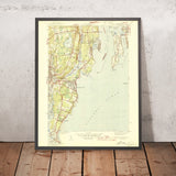 Old Map of Narragansett, Rhode Island by USGS, 1944 – South Kingstown, Point Judith & Scarborough Beach