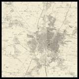 Mapa antiguo personalizado de Leicester 