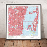 Old Map of Miami, Florida by USGS, 1962 – Miami Beach, Coral Gables & Biscayne Bay