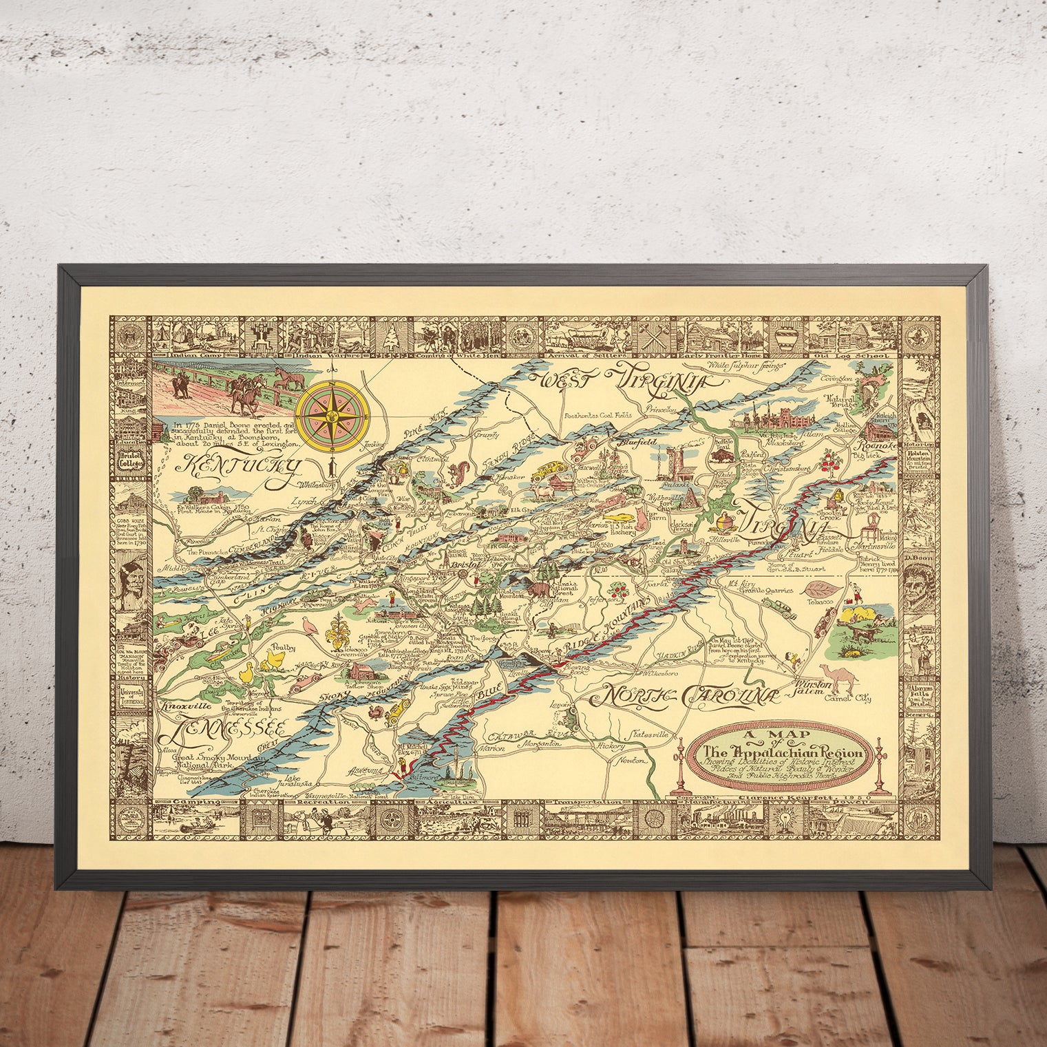 Old Map of the Appalachian Region by Kearfott, 1950: Appalachian Trail ...