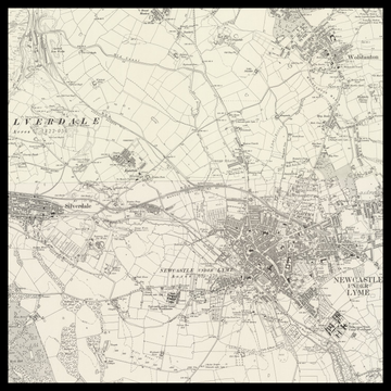 Eine alte Ordnance-Survey-Karte von Newcastle-under-Lyme