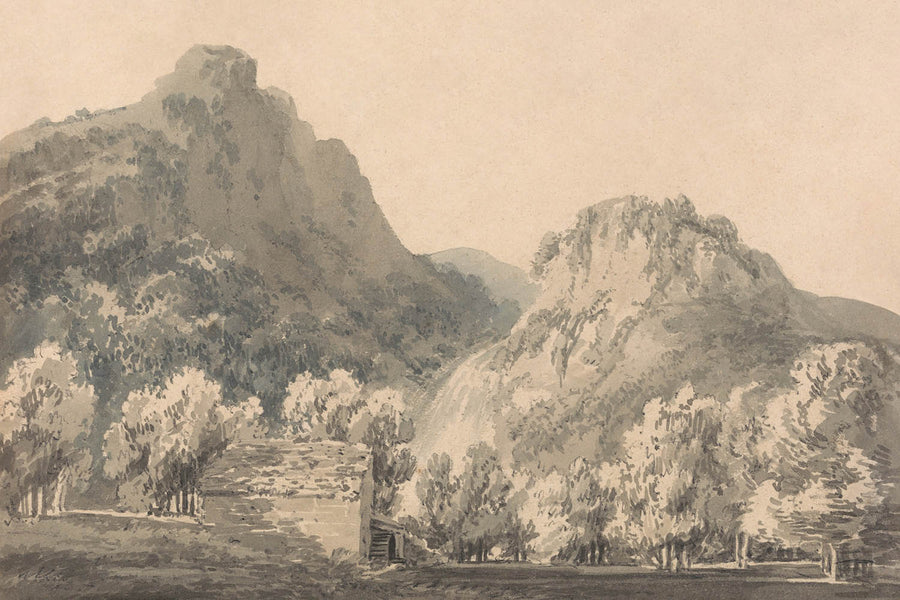 Waterfall of Lodore, Cumberland by Turner, 1800