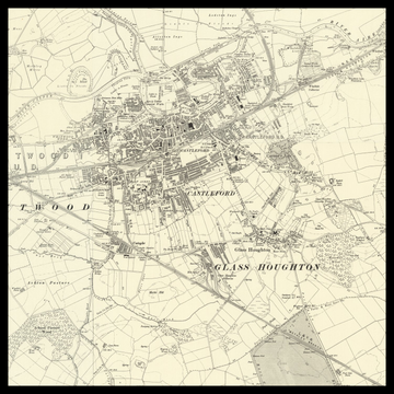 Una vecchia mappa Ordnance Survey di Castleford