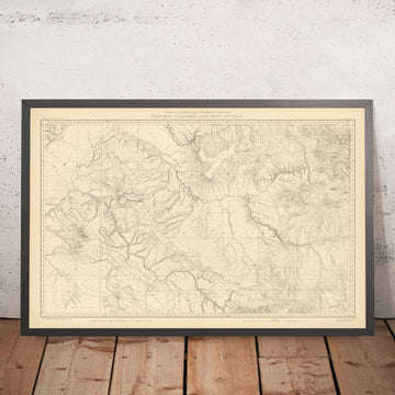 Vecchia mappa topografica del Black Canyon del Gunnison di Hayden 1877: San Juan, Book Cliffs, Green R., Aspen, Brunot 1873 