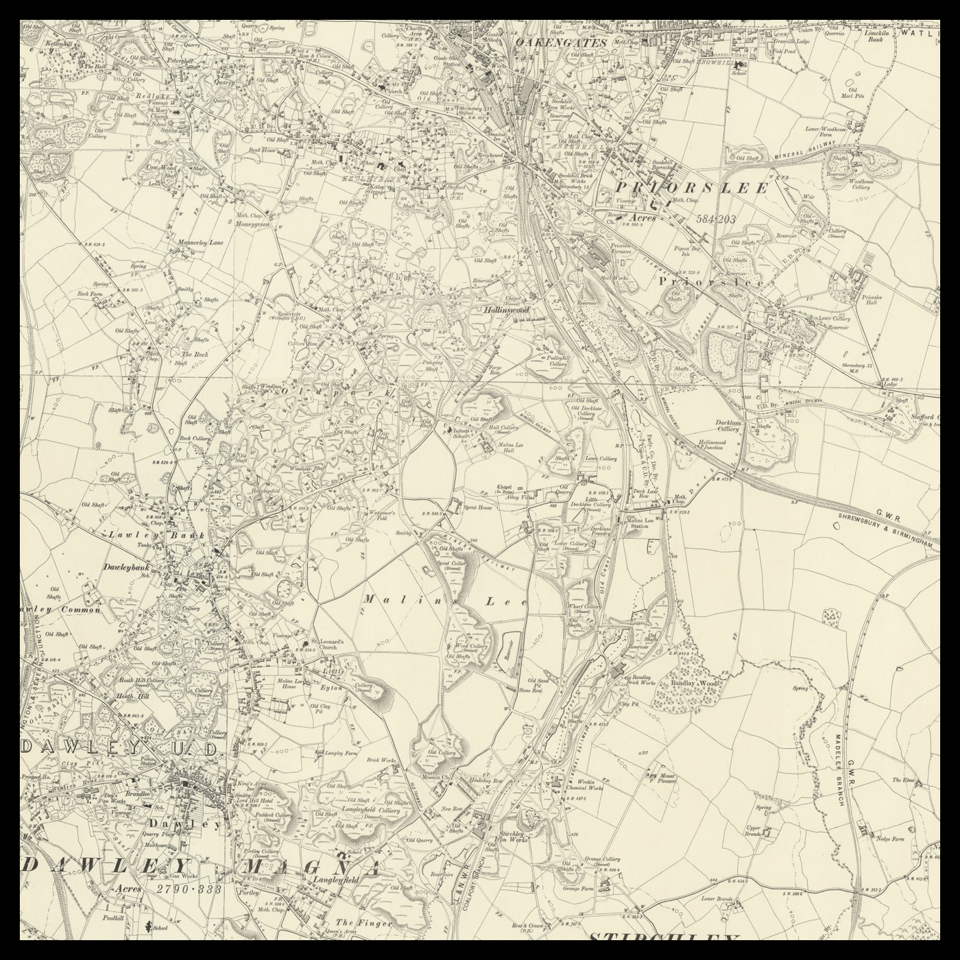 An old Ordnance Survey map of Telford