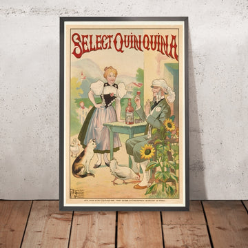 A framed image of Select Quinquina Vintage Advertising Poster by J.L. Goffart, 1903