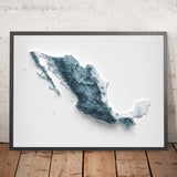Carte topographique en relief 3D du Mexique 