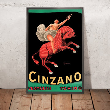 A framed image of Cinzano Vintage Vermouth Poster by Leonetto Cappiello, 1910