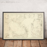Old Bass Strait Nautical Chart by Stokes, 1844: Australia, Tasmania, Port Dalrymple, King Island