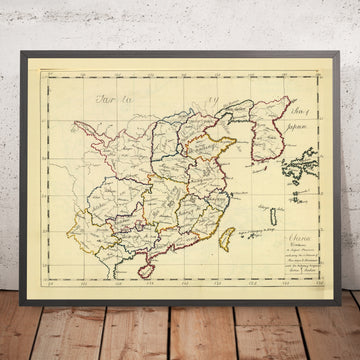 Old Manuscript Map of China by Bowen, 1810: 15 Provinces, Hainan, Formosa/Taiwan, Korea & Tonkin, Yangtze & Yellow Rivers