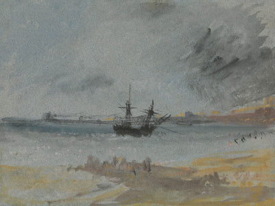Ship Aground Brighton by Turner, 1830