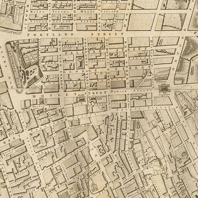 Ancienne carte de Manchester par Laurent, 1793 : Salford, Ancoats, Ardwick, rivière Irwell, rivière Medlock