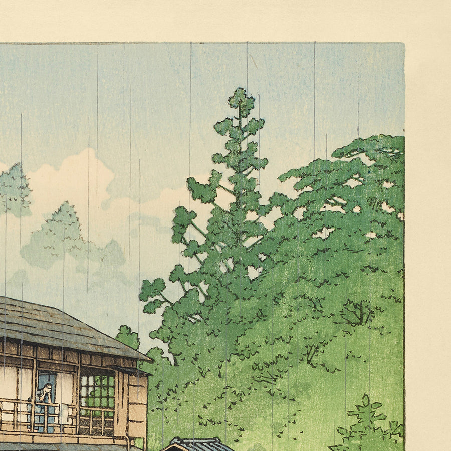 Sakunami Onsen Hot Spring in Miyagi Prefecture by Hasui Kawase 1935