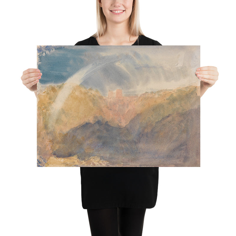 Castello di Crichton (Paesaggio montano con un arcobaleno) di Turner, 1818 