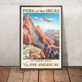 Machu Picchu Travel Poster: Peru of the Incas via Pan American by Paul George Lawler, 1938