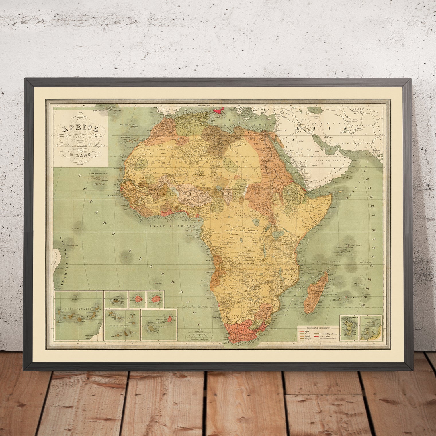 Large Old Map of Colonial Africa by Vallardi, 1885 – The Unique Maps Co.