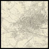 Mappa antica personalizzata di Coventry 