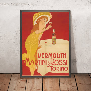 A framed image of Martini & Rossi Vintage Vermouth Poster by Torta & Pecco Maurer, 1909