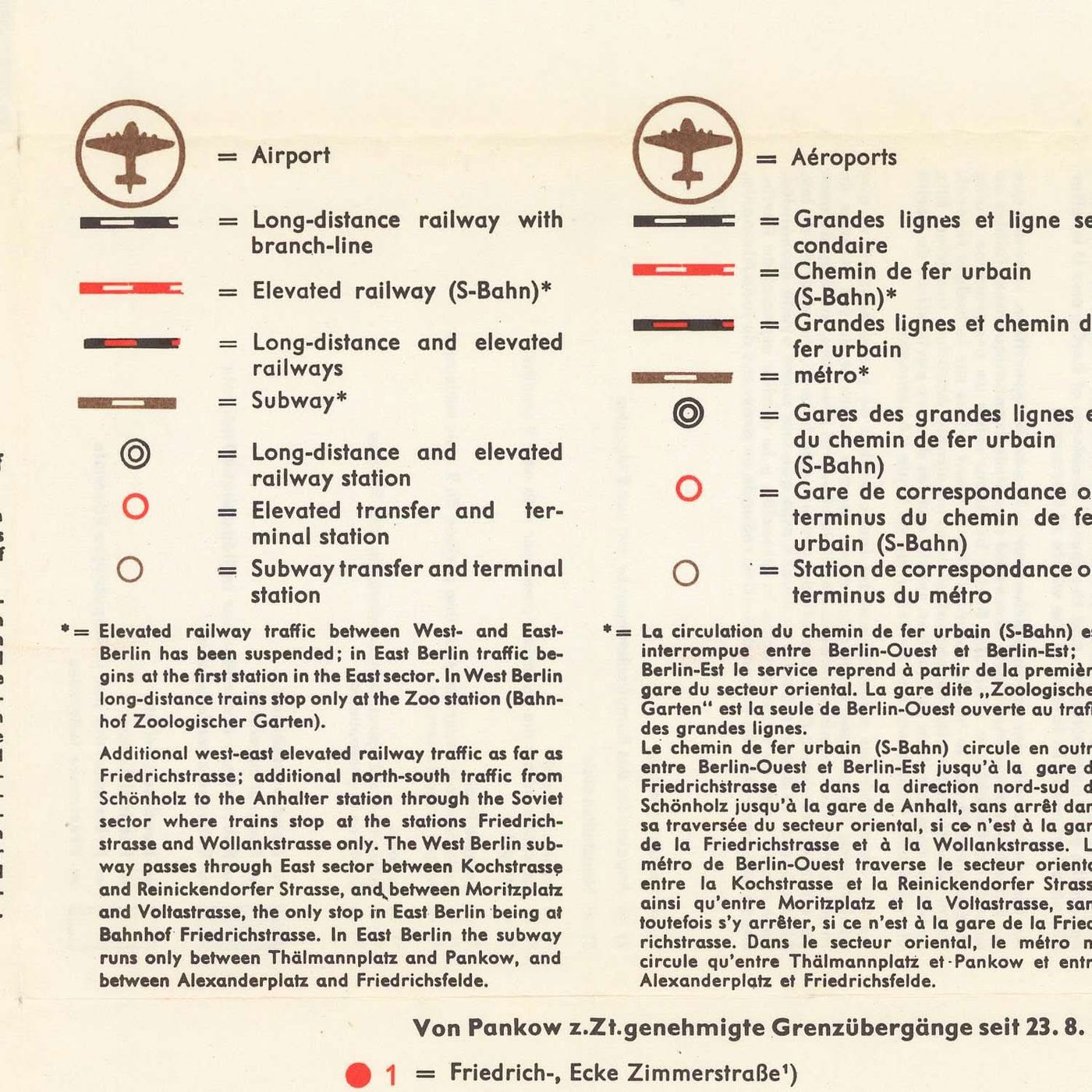 Old Map of Berlin, 1963: Berlin Wall Construction, Cold War, Brandenburg Gate