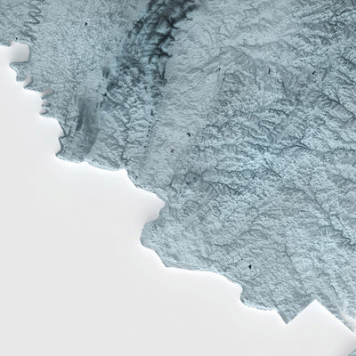 Mapa de Relieve 3D Topográfico de Maryland 