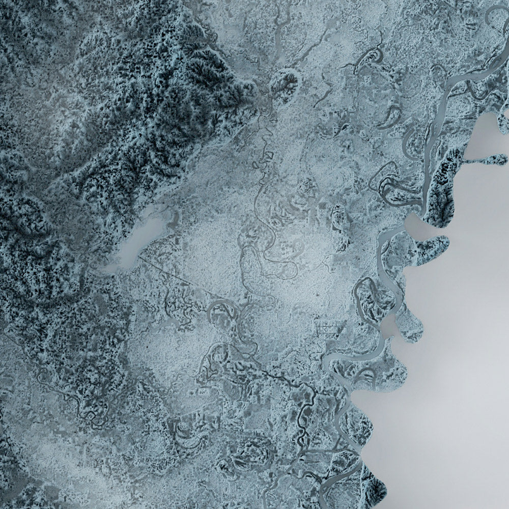 Topographische 3D-Reliefkarte von Louisiana 