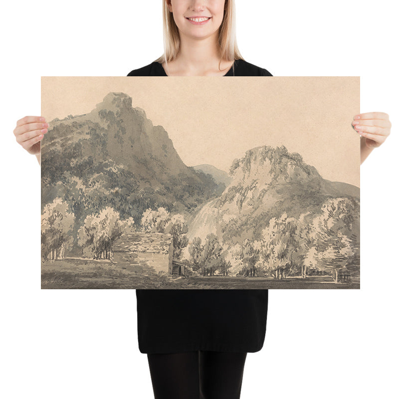 Waterfall of Lodore, Cumberland by Turner, 1800