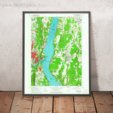 Old Map of Kingston, New York by USGS, 1963 – Rhinebeck, Hudson River & Esopus Creek