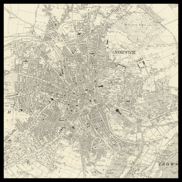 Une ancienne carte Ordnance Survey de Norwich
