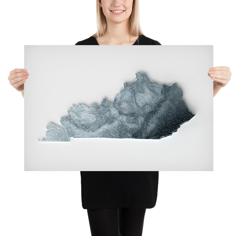 Kentucky Topografische 3D-Reliefkarte 