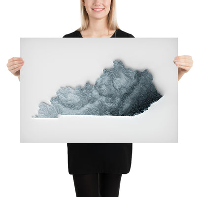Kentucky Topografische 3D-Reliefkarte 