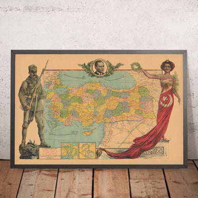 Early ‘'Ana Vatan' Map of Atatürk’s Republican Turkey, 1927