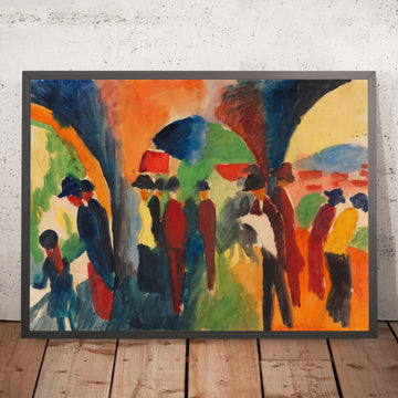 A framed image of Under the Arcades of Thun by August Macke, 1913