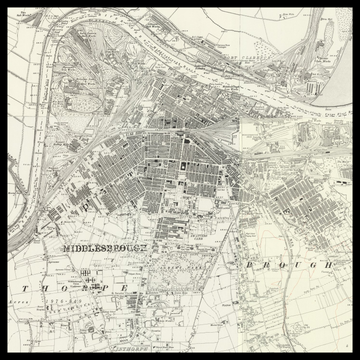 An old Ordnance Survey map of Middlesbrough