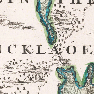 Mapa antiguo de Estocolmo de Homann, 1720: Palacio Real, Riddarholmen, Mälaren, Djurgården, Skeppsbron