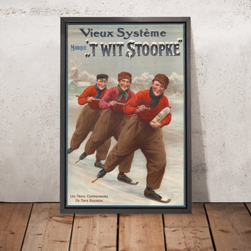 A framed image of ’t Wit Stoopke Vintage Advertising Poster by J.L. Goffart, 1908