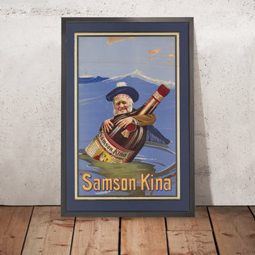 A framed image of Samson Kina Vintage Advertising Poster by J.L. Goffart, 1914
