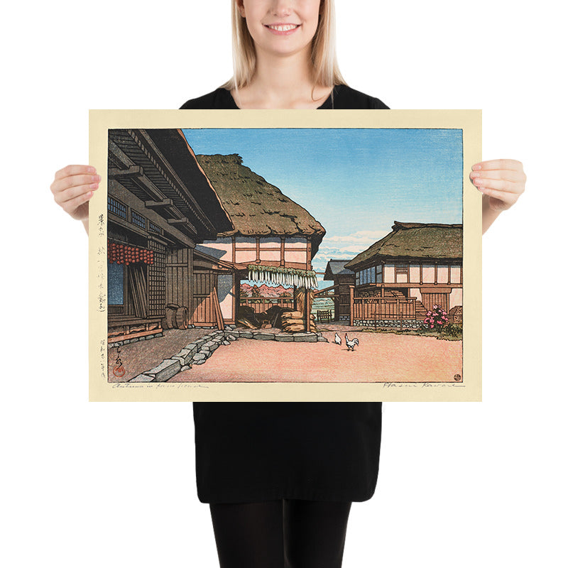 Autumn at a Farmhouse in Ayashi, Miyagi by Hasui Kawase, 1935