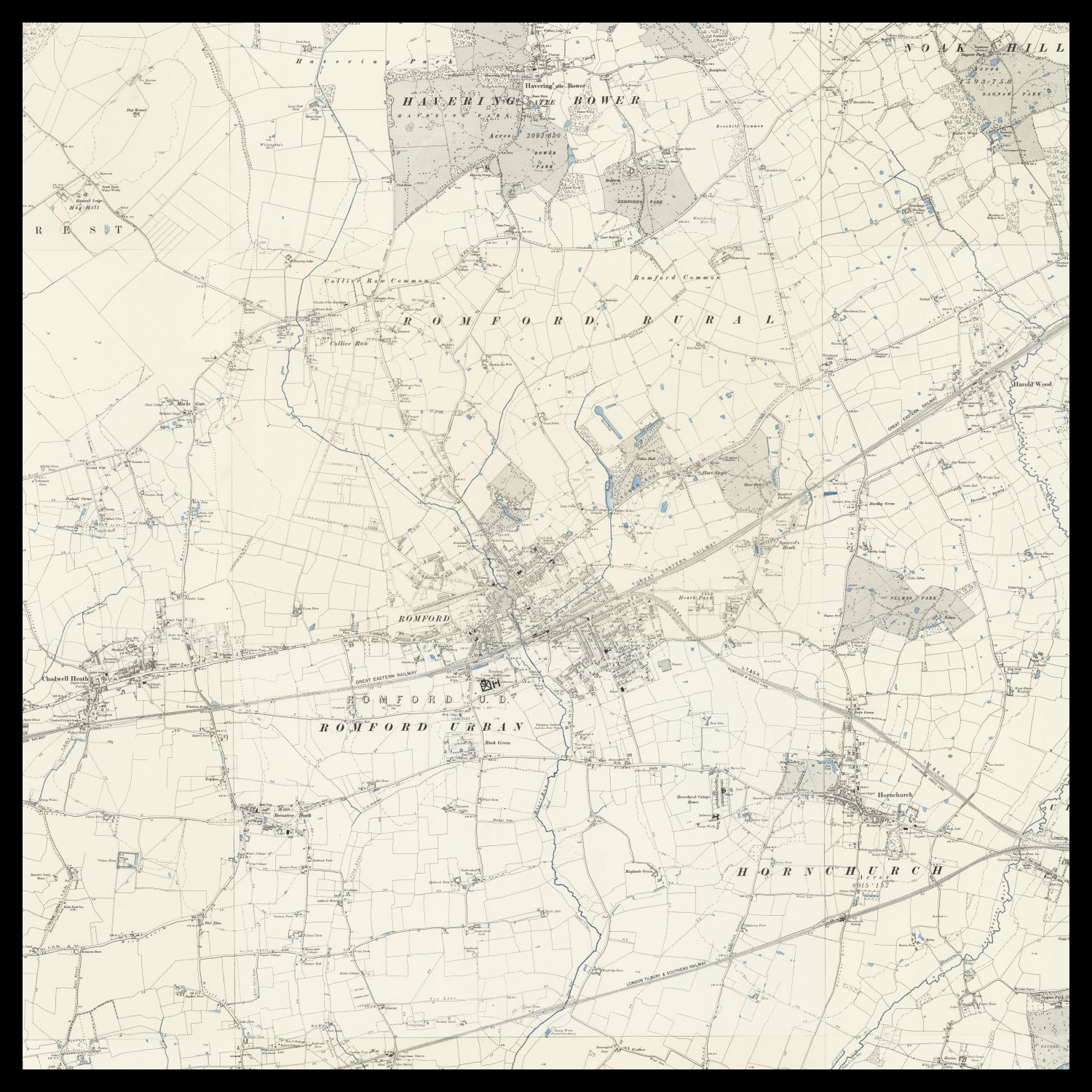 Personalised Old Map of Havering – The Unique Maps Co.