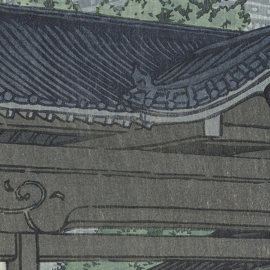 Temple Zensetsu à Sanshu par Hasui Kawase, 1937 