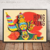 Cartel de viaje de Hong Kong: Cruceros a las islas del Pacífico, 1953 